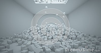 Abstract pattern of rectangles with the effect of displacement. Cartoon Illustration