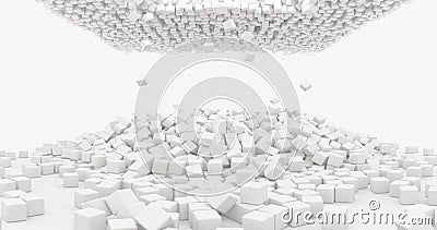 Abstract pattern of rectangles with the effect of displacement. Cartoon Illustration