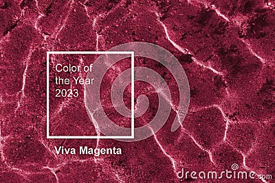 Undersea wavy surface texture with highlights toned by trendy Viva Magenta color 2023 year. Editorial Stock Photo