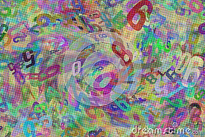 Abstract pattern shape, for graphic design, artistic. Abc, figures, number & effect. Stock Photo