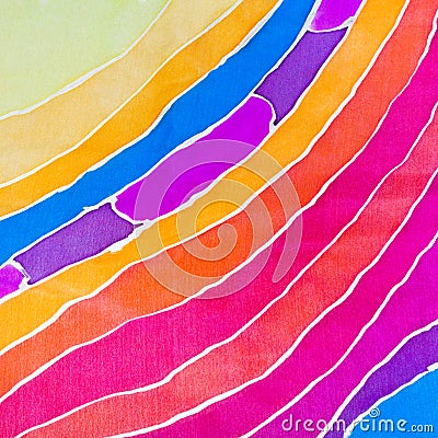 Abstract pattern on silk batik Stock Photo