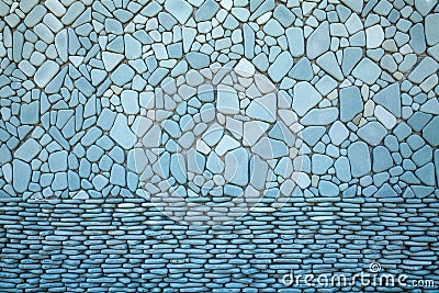 Stone wall abstract background,Close up colorful stone wall tiles decoration. Stock Photo