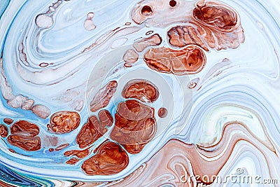 Abstract pattern, Traditional Ebru art. Color ink paint with waves. Marble background. Stock Photo