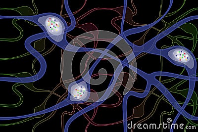 Abstract pattern - tubes, bubbles and glowing points Vector Illustration