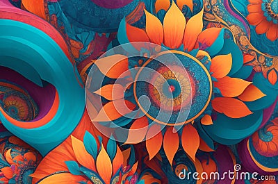 Abstract Pattern: Vibrant Colorful art Stock Photo