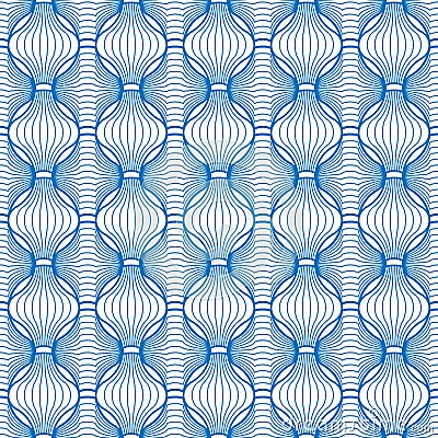 Abstract pattern of wavy lines. Sinuous lines form a shuttlecock Vector Illustration