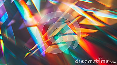 Abstract patterns created by light dispersed by prism, abstract background Stock Photo