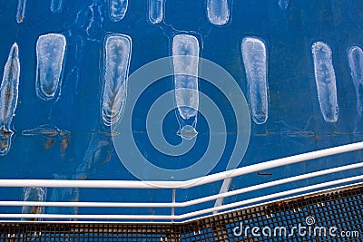 Abstract patterns on the deck of a boat Stock Photo