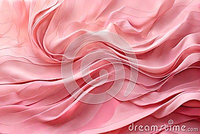 abstract peachy pink background with silky drapery layers Stock Photo