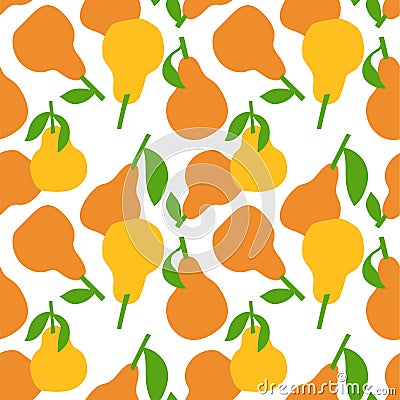 Abstract pear seamless pattern. Vector illustration. Simple background Vector Illustration