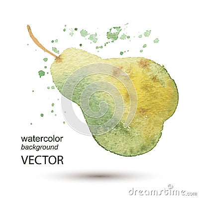 Abstract pear watercolor hand painted background Vector Illustration