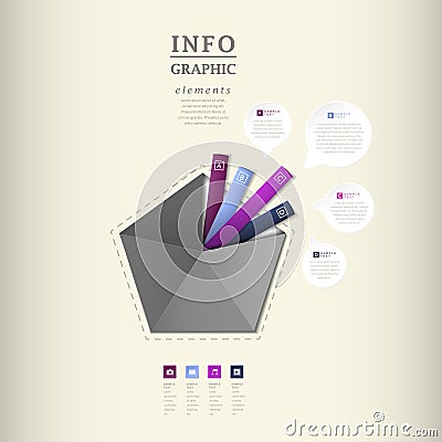 Abstract pentagon infographics Vector Illustration