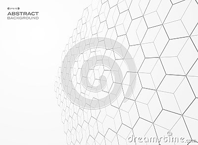 Abstract of pentagon pattern geometric perspective background Vector Illustration