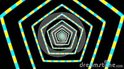 Abstract Pentagon-Shaped Tunnel Illustrated with Futuristic Flair Stock Photo