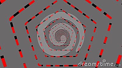 Abstract Pentagon-Shaped Tunnel Illustrated with Futuristic Flair Stock Photo