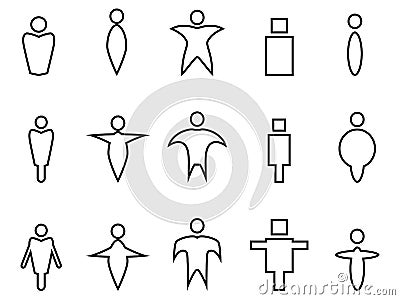 Abstract people linear icons Vector Illustration