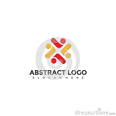 Abstract People Template Logo Design. Vector Illustrator Eps. 10 Vector Illustration