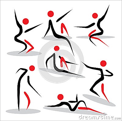 Abstract people poses Vector Illustration