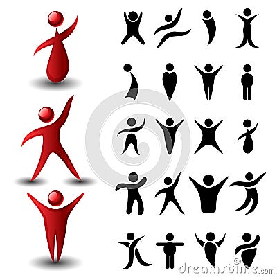 Abstract people symbol set Vector Illustration