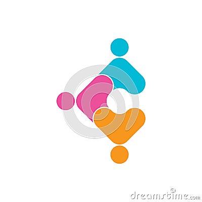 Abstract People symbol, togetherness and community concept design Stock Photo