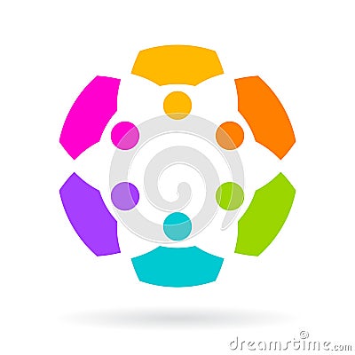 Abstract people unity logo Vector Illustration