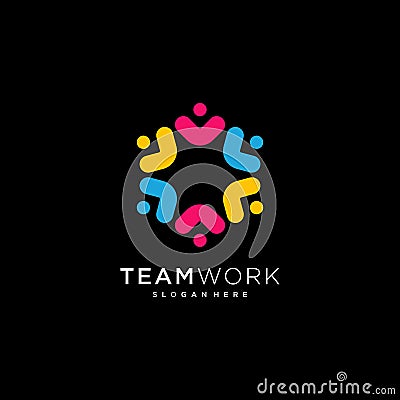 Abstract people vector design represents teamwork, diversity, signs and symbols Vector Illustration