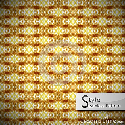 Abstract perforate mesh Golden vintage geometric seamless patter Cartoon Illustration