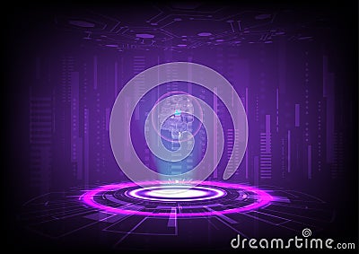 abstract perspective background artificial intelligence machine learning Technology Futuristic Tech circle Vector Illustration