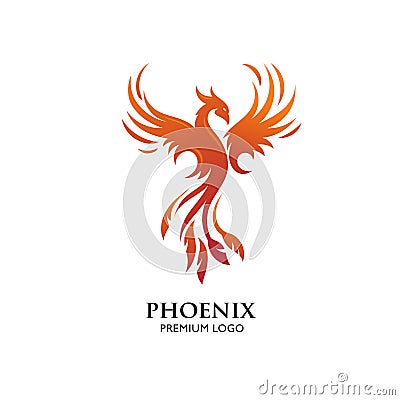 Abstract Phoenix bird logo vector illustration Vector Illustration