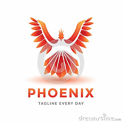 Abstract phoenix logo design template Vector Illustration