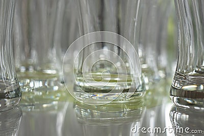 Abstract photo of empty beverage glasses Stock Photo