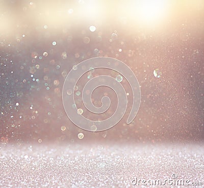 Abstract photo of light burst and glitter bokeh lights. image is blurred and filtered . Stock Photo