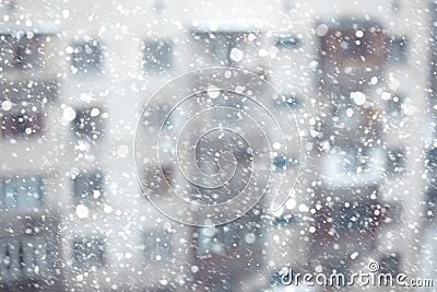 Snowfall before Christmas Stock Photo