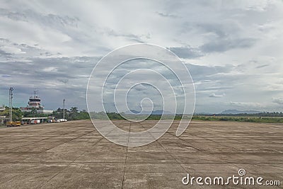 Empty airport airfield Stock Photo