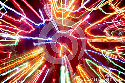 Abstract picture of bright colored dynamic lights Stock Photo