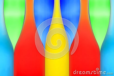 Abstract picture from color bottles Stock Photo