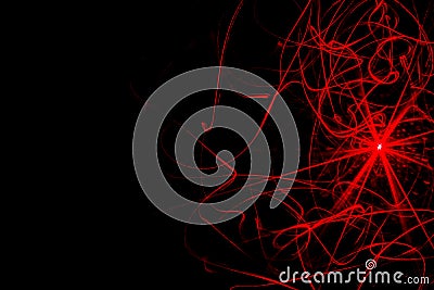 Abstract picture light laser trail black background Stock Photo