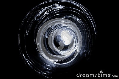 Abstract picture light trail on black background Stock Photo