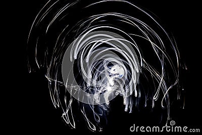 Abstract picture light trail on black background Stock Photo