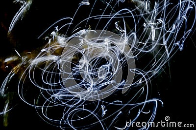 Abstract picture light trail on black background Stock Photo