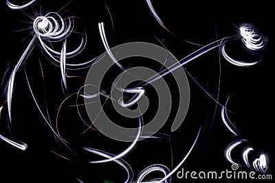 Abstract picture light trail, the spiral on black background Stock Photo