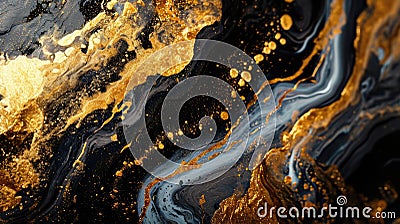 Abstract picture of two colour between gold and black mixing each other. AIGX01. Stock Photo