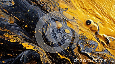 Abstract picture of two colour between gold and black mixing each other. AIGX01. Stock Photo