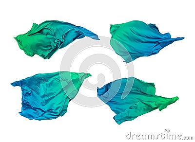 Abstract teal fabric in motion Stock Photo