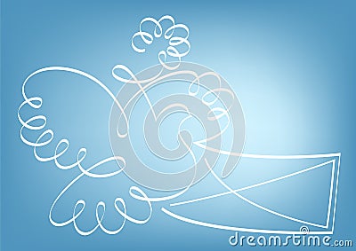 Abstract pigeon carrying letter Vector Illustration