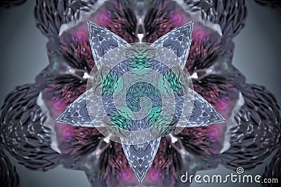 Abstract pigeon feathers mandala Stock Photo