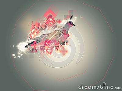 Abstract pigeon illustration Cartoon Illustration