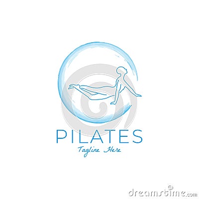 Abstract pilates Pose Logo design vector Vector Illustration