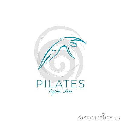 Abstract pilates Yoga Logo Identity design Vector Illustration