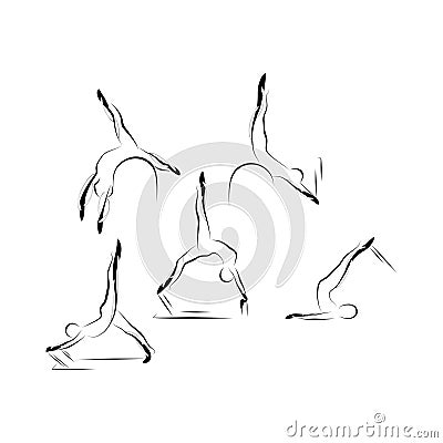 Abstract pilates poses Vector Illustration